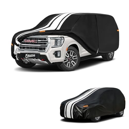 Image of Kayme Heavy Duty Car Cover Custom Fit for GMC Yukon (1991-2026) Waterproof | not for Yukon XL, Gift with Tape /Towel /Bag, Outdoor Full Exterior Cover Rain Snow Sun UV Protection, Soft Cotton Inner
