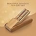 ZenZoi Wood Pen Set - Bamboo Fountain Pen w/Fine Nib & Rollerball Pen. Smooth Writing, Refillable, Vintage, Crafted, Journaling Pen. Luxury Pen Gift Set for Men, Women, Ink Converter.