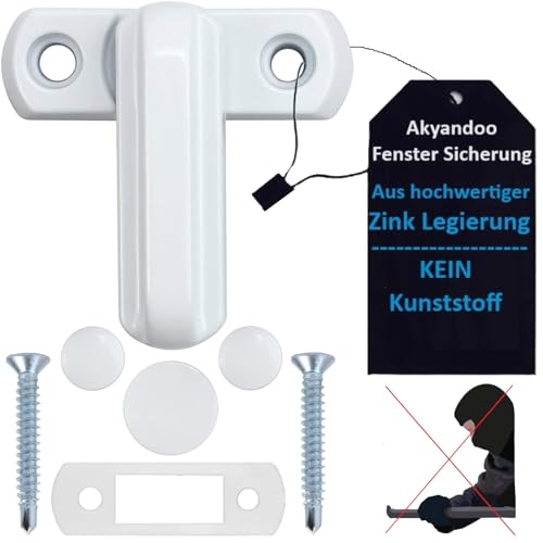 Akyandoo Fenstersicherung Fensterschloss Fensterriegel Einbruchschutz Kindersicherung NEU 1 x Fenstersicherung Weiss - Weiß - White