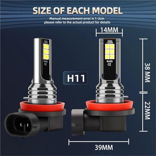 Faros antiniebla Canbus Sin Error H11 para evitar fallos de luz en coche 2