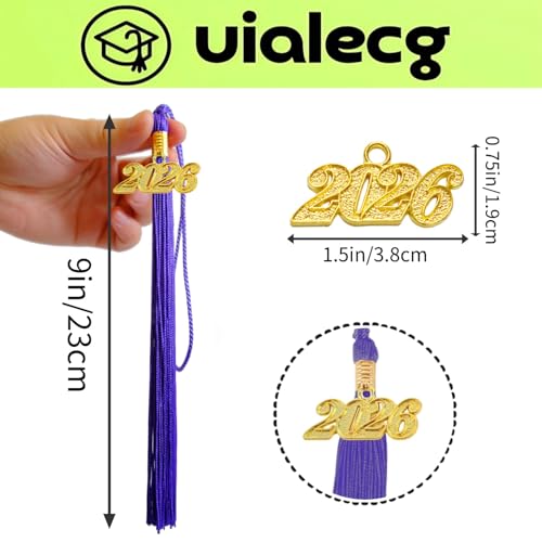 Image of Graduation Tassel 2026 for Grad Cap,Purple Tassel with Gold Charm