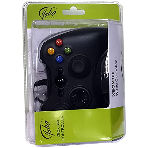 Yobo Xbox 360 Wired Game Controller Gamepad Black for Microsoft Xbox 360 Console
