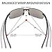 JIM HALO Polarized Sport Sunglasses for Men Women TR90 Rimless Frame for Running Fishing Cycling Driving Mirror Blue