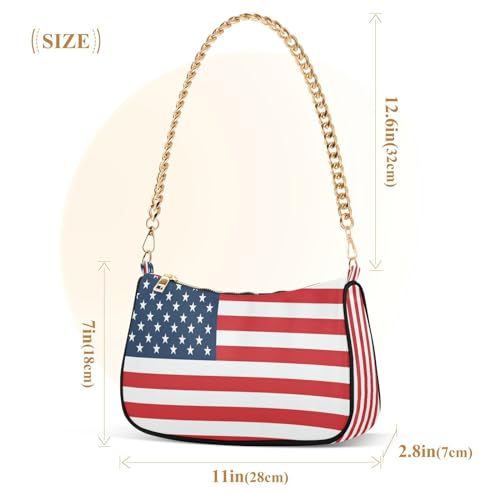 Shoulder Bags for Women American Flag Hobo Tote Handbag Small Clutch Purse with Zipper Closure3