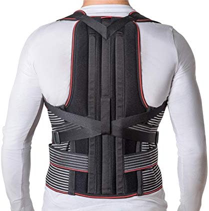 JNTAR Back Brace Posture Corrector for Women & Men, Corset Provides Lumbar & Shoulders Support, Corrects Slouching & Bad Posture, Solution for Kyphosis & Scoliosis, Rigid Fixation (XL/I (41-47"))
