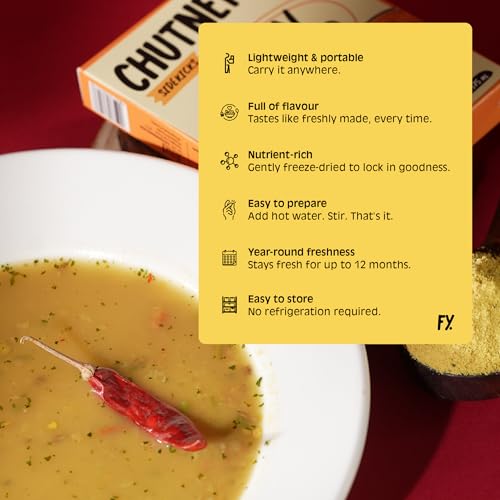 Image of Chutnefy Tiffin Sambar | 75g Freeze-Dried Instant Dry Mix | Just Add Water to make 5-6 servings (375 g) each | 2 x 75g | 0% Preservatives or Additives