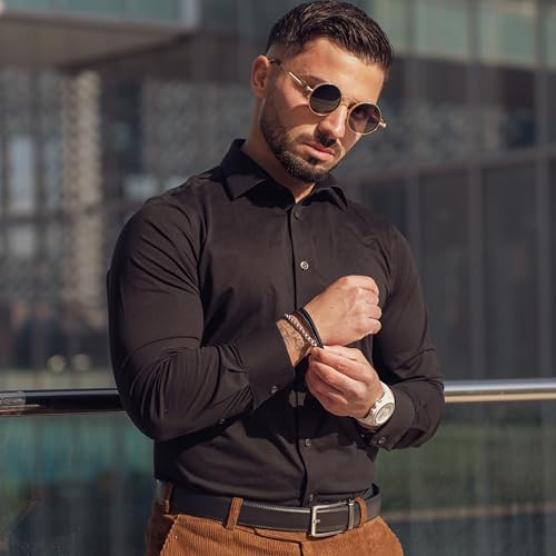Image of SERASAR Premium Leather Bracelet Men | Stainless Steel Magnetic Clasp | Three Colors | Jewelry Box Included