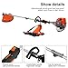 5 in 1 Multifunctional Weed Trimmer, 52cc 2-Stroke Gas Powered Weed Wacker Hand-Held Chain Saw Hedge Trimmer, with Protective Accessories Extension Bar Brush Cutter for Yard and Garden Orange