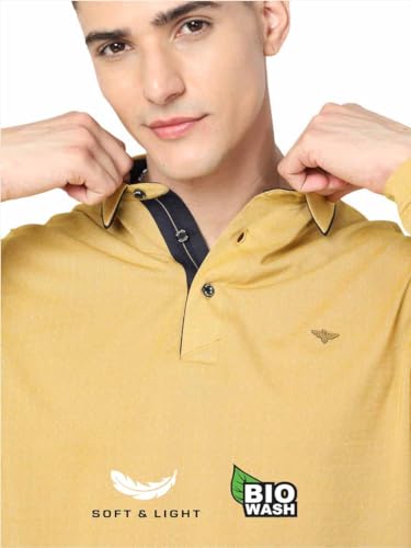 Image of STELLERS Men's Full Sleeve Polo T-Shirt | Feather Touch Feel| Regular Fit| Odour Resistant| Anti-Static| Wrinkle Free| Quick Dry | Stretchable| Lightweight| Sweat-Proof