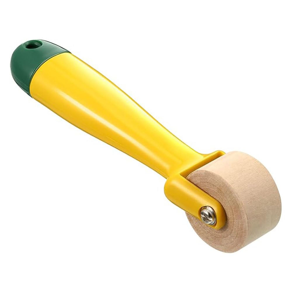 BE-TOOL Quilting Seam Rolle, Wallpaper Seam Roller Quilting Roller Seam Roller for Quilting with Ergonomic Handle,for Quilting, Sewing, Print, Wallpaper, Home Decoration(Wood S)