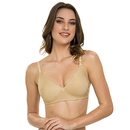 Image of Tweens - Heavily Padded Semi Push-Up Bra - Polyamide Fabric - 3 /4th Coverage, Wireless, Multiway Straps, Seamless - Everyday T-Shirt Bra