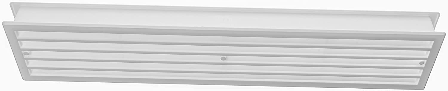 Vent Systems 17.7" x 3.5" Inches Pack of 2 White Door Grille - Two Sided Door Louvers - Ventilation Air Register - Indoor Vent Grates - Bathroom, Cabinet, Garage Through The Door Vent Cover