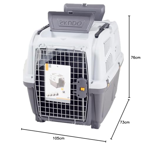 Transportbox für Hund oder Katze Skudo Iata, für den Transport im Auto zugelassen 7 grau