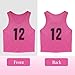 Linkidea Pink Soccer Scrimmage Team Vest for Children 8-12 Years Old, Team Pinnies with Number for Sports & Practice, Soccer Training Jerseys Fits Kid, Youth (12-Pack, M)