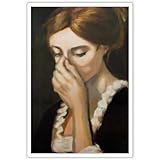 FIHFCBCV Funny Bathroom Wall Art Humor Lady Classical Painting print Vintage Midcentury Style Poster Toilet Humour Amusing Bad Smell Art Wall Decor 12x16inch Unframed