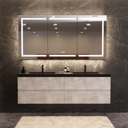 72 Smart LED Medicine Cabinet with GFCI Outlet