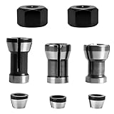 ZHIYUQL® 8 Stück Spannzangen Set, Oberfräse Zubehör, Spannzangen Adapter, Fräszubehör 6 Klemm Adapter (6 mm, 6,35 mm, 8 mm) + 2 Muttern für Graviermaschine, Holzfräser, Trimmen und Graviermaschine