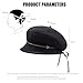 huablo French Beret Hats for Women Fashionable Warm Octagonal Hat Premium Solid Color Cashmere Beret Cap for Womens Lady Girls Elegant Wool Caps Fiddler Cap Black