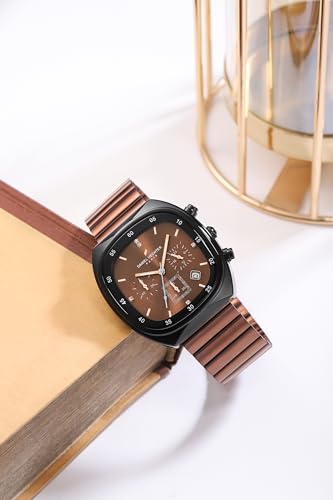 Image of Daniel Hechter Paris Bercy Collection Modern Multi Functional Watch for Men with Square Dial and Stainless Steel Strap