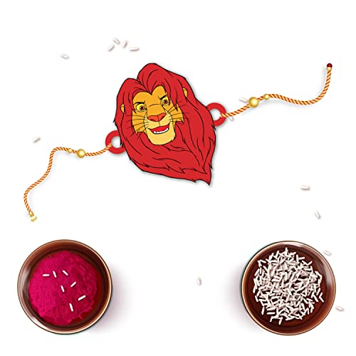 Bhai Please Lion King Musafa Rakhi for Brother/Bhai/Bhaiya| Set of 1 pc with Roli/Kumkum- Chawal| Kids, Boys Designer, Fancy, Fun, Movie Wooden Rakhi Set| with Raksha Bandhan Greetings (B098F1ZTJ9) Amazon Price History, Amazon Price Tracker