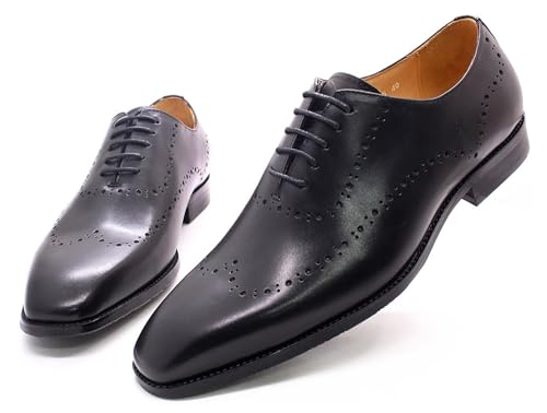 Santimon Mens Oxfords Casual Dress Formal Handmade Genuine Leather Brogues Derby Wedding Fashion Walking Shoes for Men3