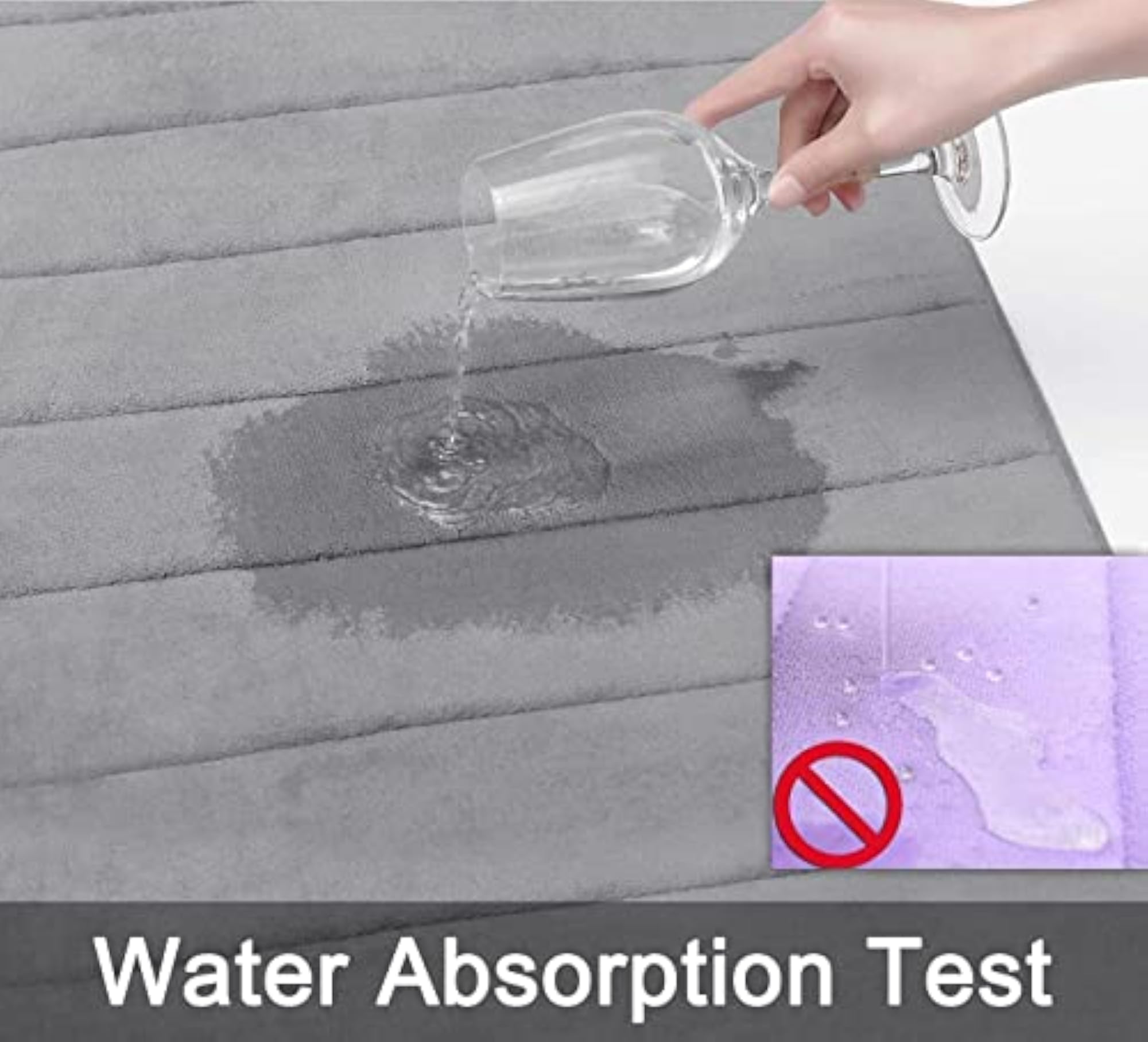 Memory Foam Bath Mat Set, Absorbent Non-Slip, Fast Drying