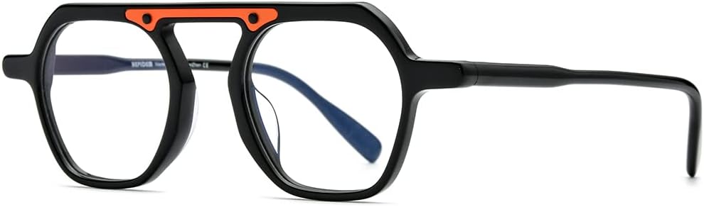 HEPIDEM Acetate Glasses Men,Vintage Retro Polygon Square Spectacles Myopia Optical Eyeglasses Frame - Image 5