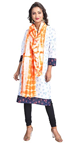 Image of Women's Pure Cotton Traditional Authentic Shibori Tie Dye Dupatta Chunni