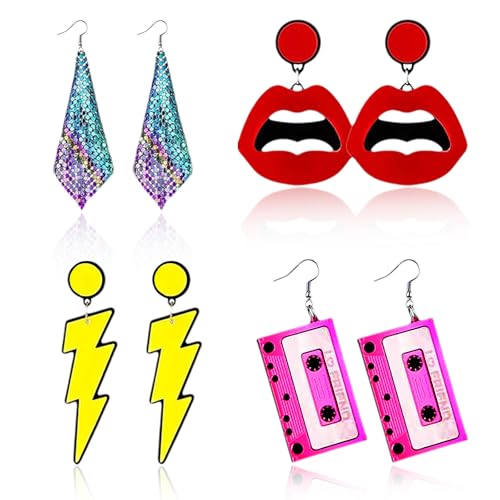 ★ Facili da Abbinare: questi Orecchini in Acrilico Donne sono colorati, dal design retrò, facili da abbinare, possono essere abbinati a diversi abiti come gonne, camicie e cappotti, rendendoti più bella, evidenziando la tua personalità e creando un'atmosfera festosa.