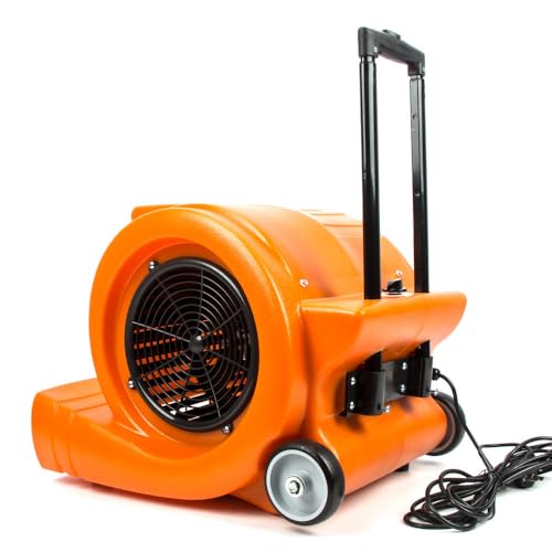RT900A 3-Speed Air Mover 1.3HP 5000 CFM Powerful Floor Blower Carpet Dryers Janitoral Floor Dryer with Telescopic Handle, Wheels
