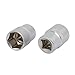 Aexit 1/2-inch Square Hand Operated Tools Drive 21mm 6 Point Socket Impact Adapter Silver Tone 2pcs Model:33as360qo481