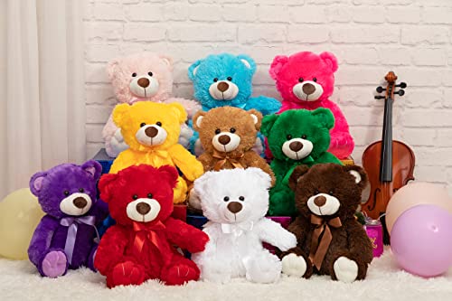 HOHO Super Color Teddy Bear Stuffed Animals Plush Stuffed Bear Congratulations Baby Shower Birthday Purple 14 inch