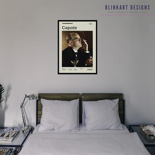 Image of BLINKART Capote Vintage Movie Poster Frame 8x12 Inch | Premium 300 GSM Paper Wall Print | Mid Century Vintage Film Artwork for Home, Bedroom, Living Room, Office | Framed Photo Decor