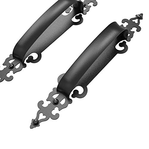 Ccjh Steel Sliding Barn Door Pull Handles Gate Handles Frosted Black Braided Style #TOP2