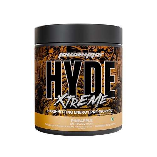 Image of Prosupps HYDE Xtreme Pre-Workout - Pineapple (195g) | 30 Servings | 200mg Caffeine, 2500mg Beta-Alanine & 1000mg Creatine HCL | L-Arginine & L-Tyrosine for Focus | Vitamins B6, B12 & C | Lab Tested