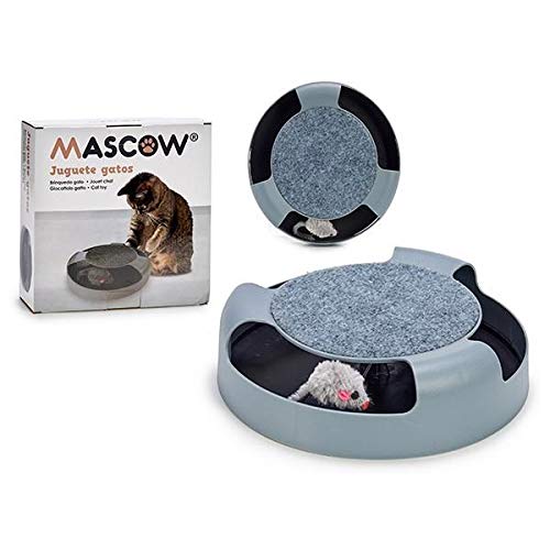 Mascow S3603778 Juguete para Gatos, Gris, 25 x 6.5 x 25 cm Cover