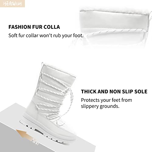 HEAWISH Women’s Winter Snow Boot Fur Lined Mid Calf Warm Boots3