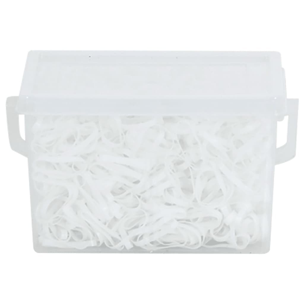 Gomas de crines para caballos, 2500 unidades, color blanco de silicona para crines y cola, suministros para caballos, accesorios para caballos, cuidado de pasto, almacenamiento en caja, apto