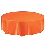 Round Orange Plastic Tablecloth, 84
