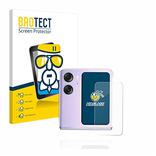 BROTECT Protector Pantalla Cristal para Oppo Find N2 Flip (Pantalla trasera) Protector Vidrio - [Dureza 9H, Anti-Arañazos]