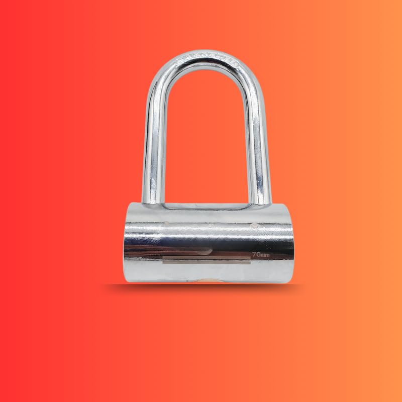 Image of Round Security Padlock Iron Steel Brass Combination Door Lock Shackle keypad Lock 3 Key for Garage, Door, Containers, Shutter, Locker, Warehouse, Gates (Silver 60 mm)