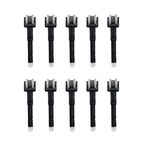 INNAL 10 Stück Flintsystem Standardgröße Ersatz Feuersteine Feuerzeug Ersatzrad Feuersteine für Clipper Feuerzeuge Kompatibel mit Clipper Feuerzeugen (Schwarz) 4.3 x 1 cm