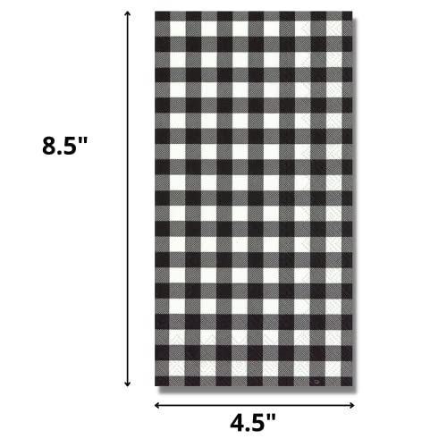 Farmhouse Black And White Buffalo Check Décor Bathroom Hand Towels Gingham Plaid Disposable Guest Napkins Paper Decorative Easter Weddings Check For Home 32 Count #TOP1