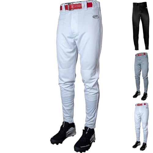 Rawlings mens LAUNCH SERIES Baseball Pants | Tapered Jogger Fit | Adult Sizes | Solid | Multiple Colors White, X-Large - image 1