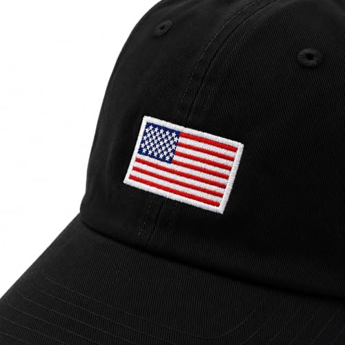 Image of USA Flag & Embroidery Premium 100% Cotton Low Profile Adjustable Baseball Dad Cap