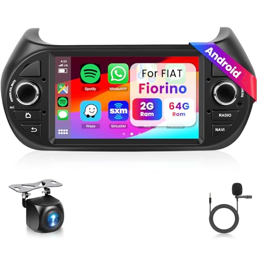 2GB+64GB Android Autoradio pour Fiat Fiorino/Qubo/Citroen Nemo/Peugeot Bipper avec Carplay Android Auto, Hodozzy 7 Pouces Écran Tactile Radio avec GPS WiFi...