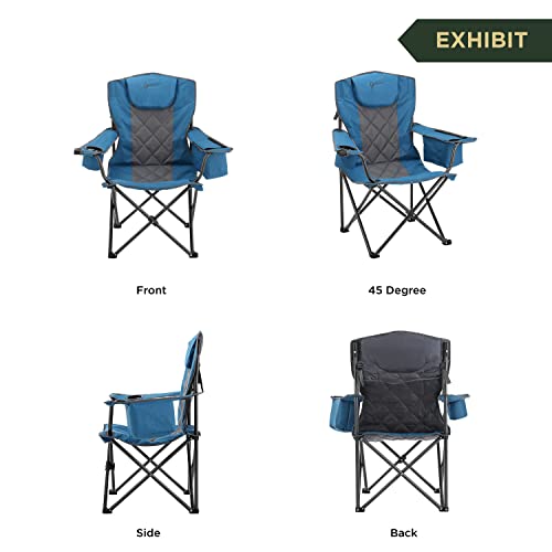 Arrowhead Outdoor Portable Folding Camping Quad Chair W/ 6-Can Cooler, Cup & Wine Glass Holders, Heavy-Duty Carrying Bag, Padded Armrests, Headrest & Seat, Supports Up To 450Lbs, Usa-Based Support #TOP5