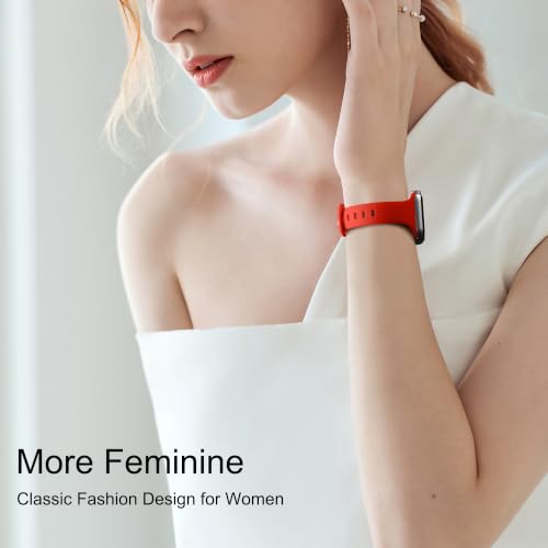 Image of Lerobo 6 Color Pack Bands Compatible with Thin Apple Watch Bands for Women 42mm 40mm 41mm 38mm, Slim Narrow Sport Strap for iWatch Apple Watch Series 11 10 9 8 7 6 5 4 SE 3 2 1