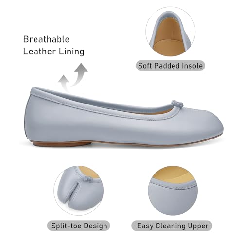 Image of Tabi Shoes Women Split Toe Shoes Wide Width Ballet Flats Comfort Casual Work Shoes for Women Office