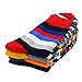 4 Pack Colorful Stripe Cotton Ankle CasualCrew Socks Vintage Style Sport Sock, Large